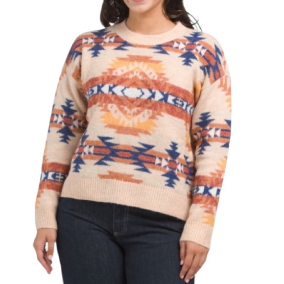 Lucky Brand Southwestern Patterned Sweater wool blend - Picture 3 of 13